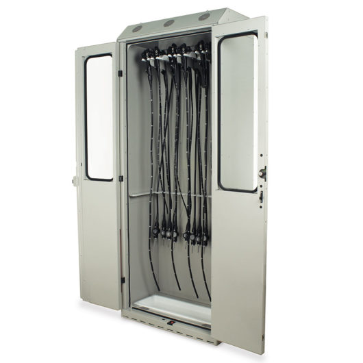 SC8036DRDP SureDry Scope Drying Cabinet Open with Scopes - Quarter Left