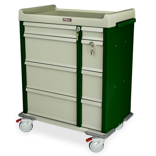 AL460PC Forest Green Aluminum Punch Card Carts