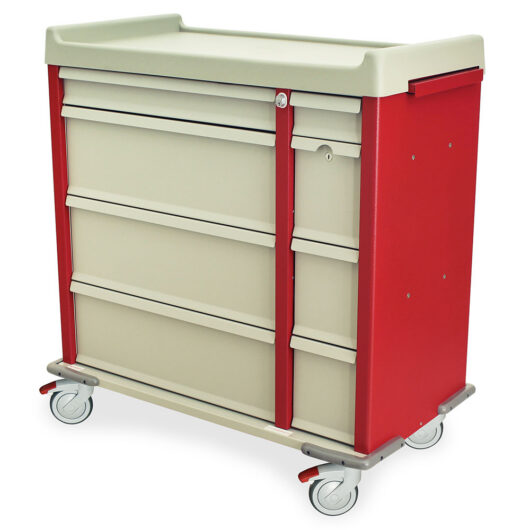 Aluminum Punch Card Medication Cart for Nursing Homes, 750 Punch Card Capacity, Key Lock, AL600PC
