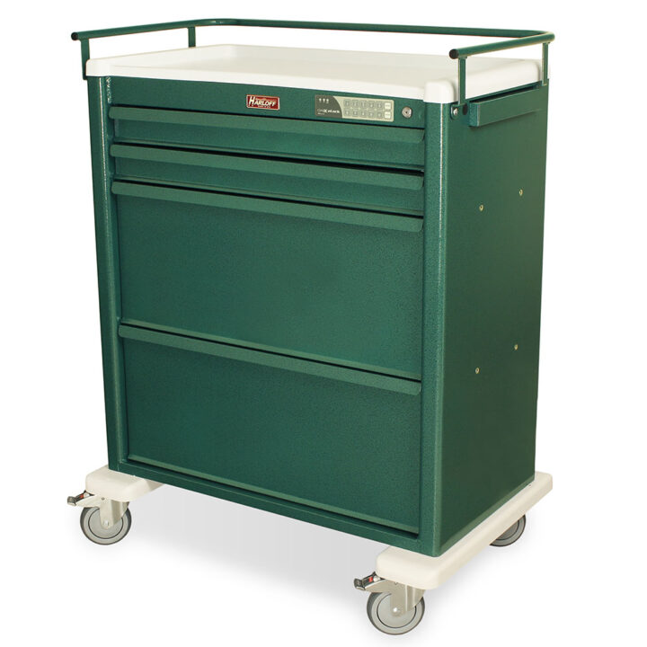 AL8W10EKC4DSP Hammertone Green Dispill Multi Dose Packaging Cart - Quarter Left