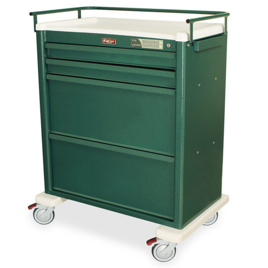 AL8W10EKC4DSP Hammertone Green Dispill Multi Dose Packaging Cart - Quarter Left
