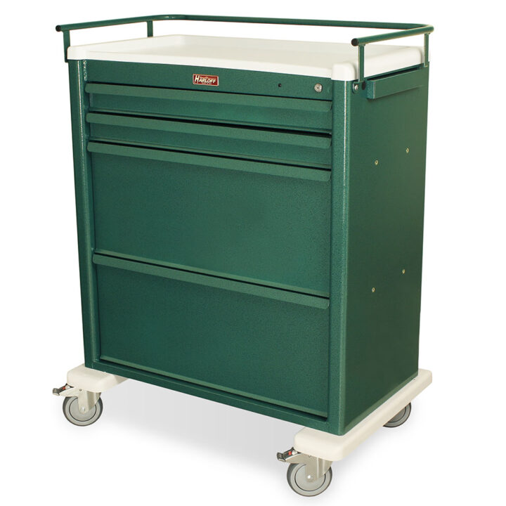 AL8W10K4DSP Hammertone Green Medication Cart - Quarter Left