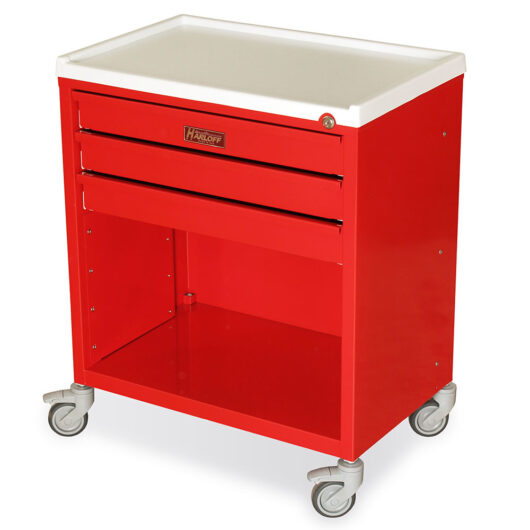 ETC-3K Red Economy Treatment Cart - Quarter Left