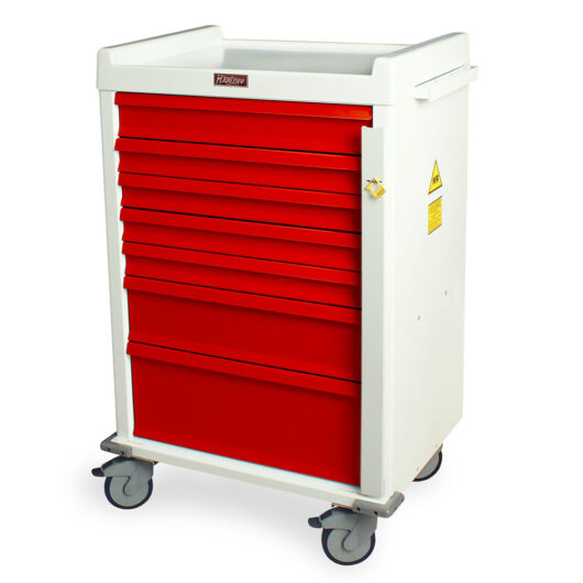 MR7B Red MRI Safe Crash Cart - Quarter Left