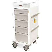Aluminum Narrow MRI Cart, Six Drawers, Key Lock, MRN6K - Harloff