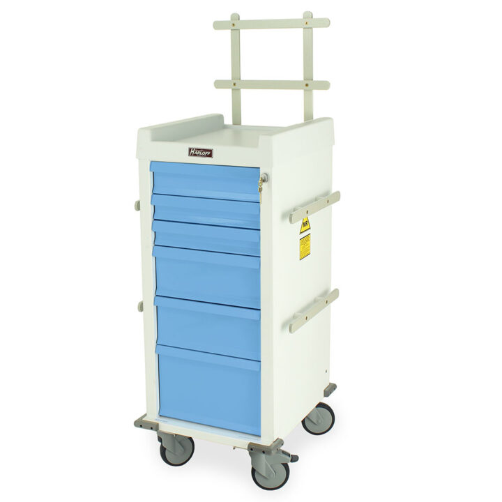 MRN6K-MAN Light Blue Non-Magnetic MRI Carts - Quarter Left