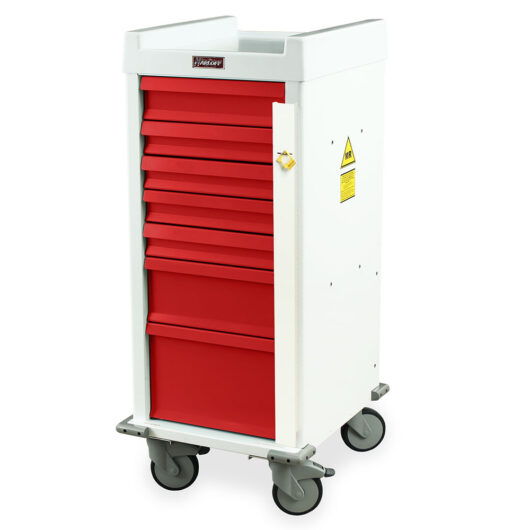 MRN7B Red MRI Conditional Trolley - Quarter Left