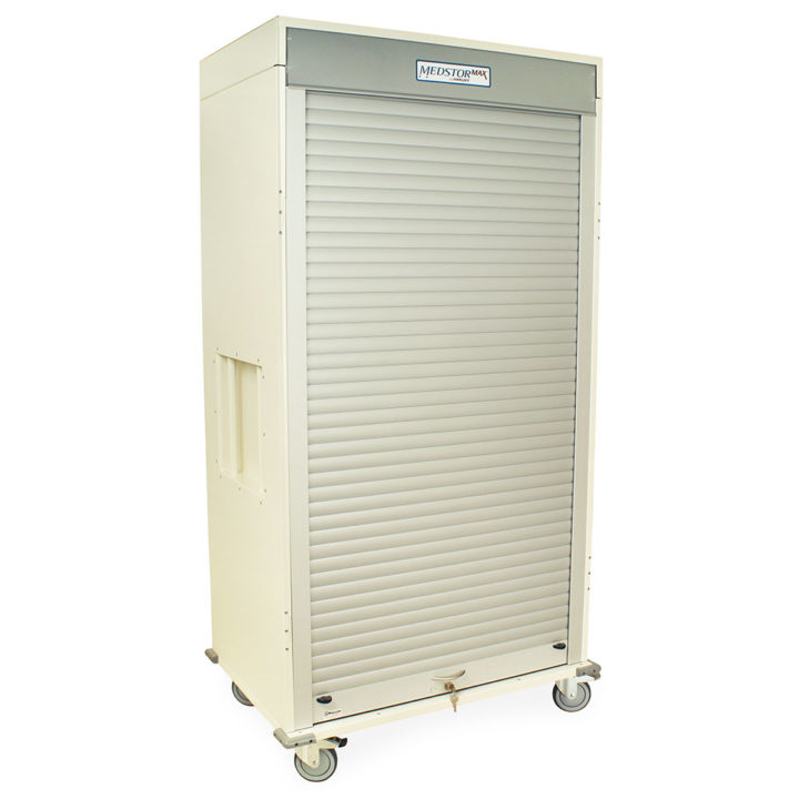 Double Column Medical Storage Cart, Tambour Door, Key Lock, MSPM82-00TK - Image 2