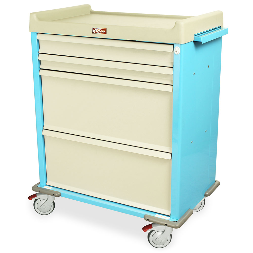 SL100DSPN Light Blue Dispill Med Cart - Quarter Left