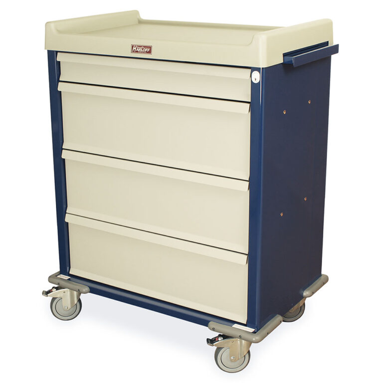 Aluminum Punch Card Medication Cart with Narcotics Box, 750 Punch Card