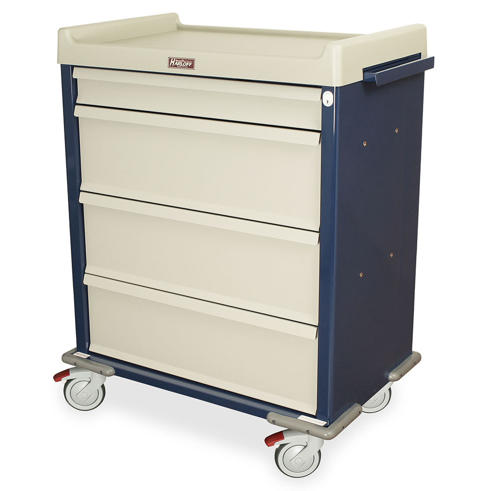 SL270MOT Navy Medicine on Time Medication Carts - Quarter Left