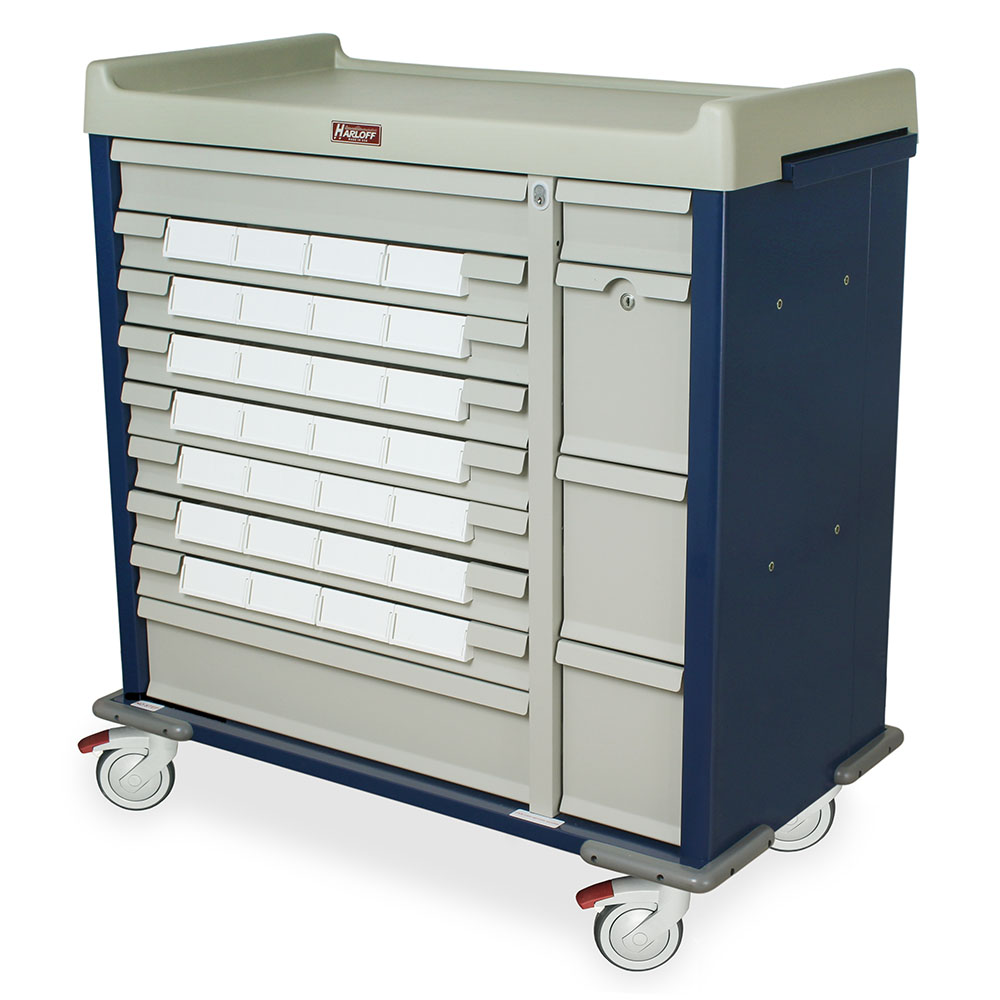 白　スチールキャビネット　usa製　ヴィンテージ　harloff社 SL28BIN5 - Med-Bin Cart - Harloff