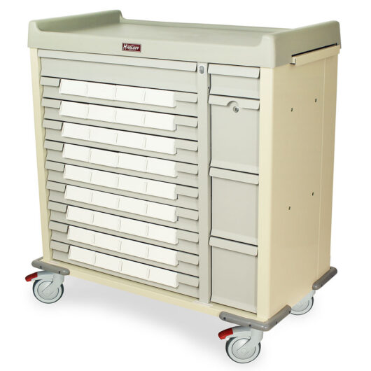 SL36BIN5 Beige Standard Line Med-Bin Cart - Quarter Left