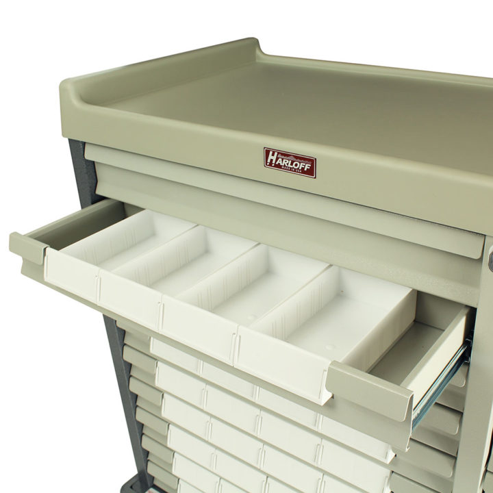 SL36BIN5 Hammertone Gray Standard Line Medication Cart - Drawer Closeup