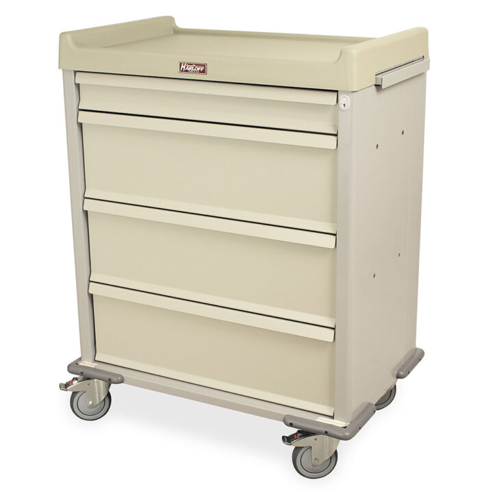 SL550PC Light Gray Medication Carts for Senior Citizens - Quarter Left