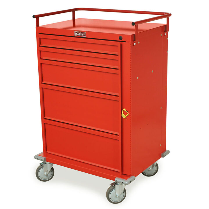 V30-5B Red V-Series Emergency Cart - Quarter Left