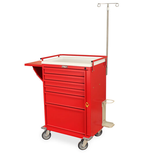 V30-6EMG2 Red V-Series Emergency Cart - Quarter Left