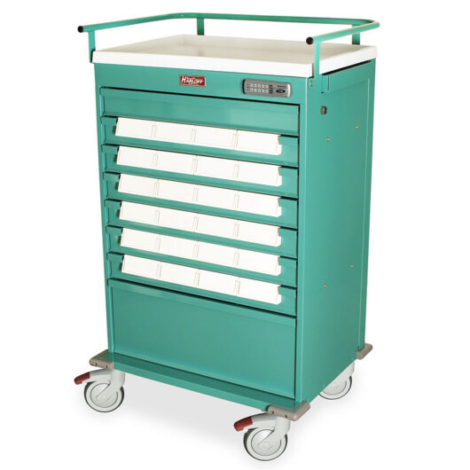 VLT24BIN5 Teal Medication Cassette Cart Left