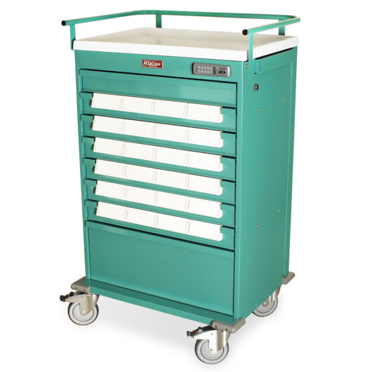 VLT24EBIN5 Teal Med-Bin Cart - Quarter Left