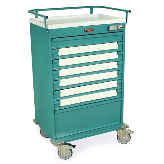 VLT36EBIN3 Teal Med-Bin Cart - Quarter Right