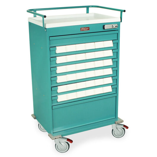 VLT36EBIN3 Teal Med-Bin Cart - Quarter Right