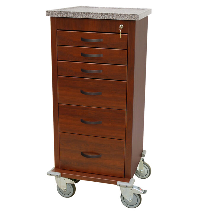 WV3256K Wood Finish Anesthesia Cart Updated