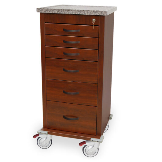WV3256K Wood Finish Anesthesia Cart Updated