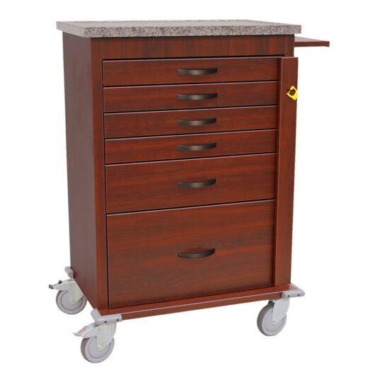 WV6400-CM Wood Vinyl Emergency Cart - Quarter Right