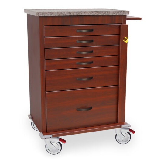 WV6400-CM Wood Vinyl Emergency Cart - Quarter Right