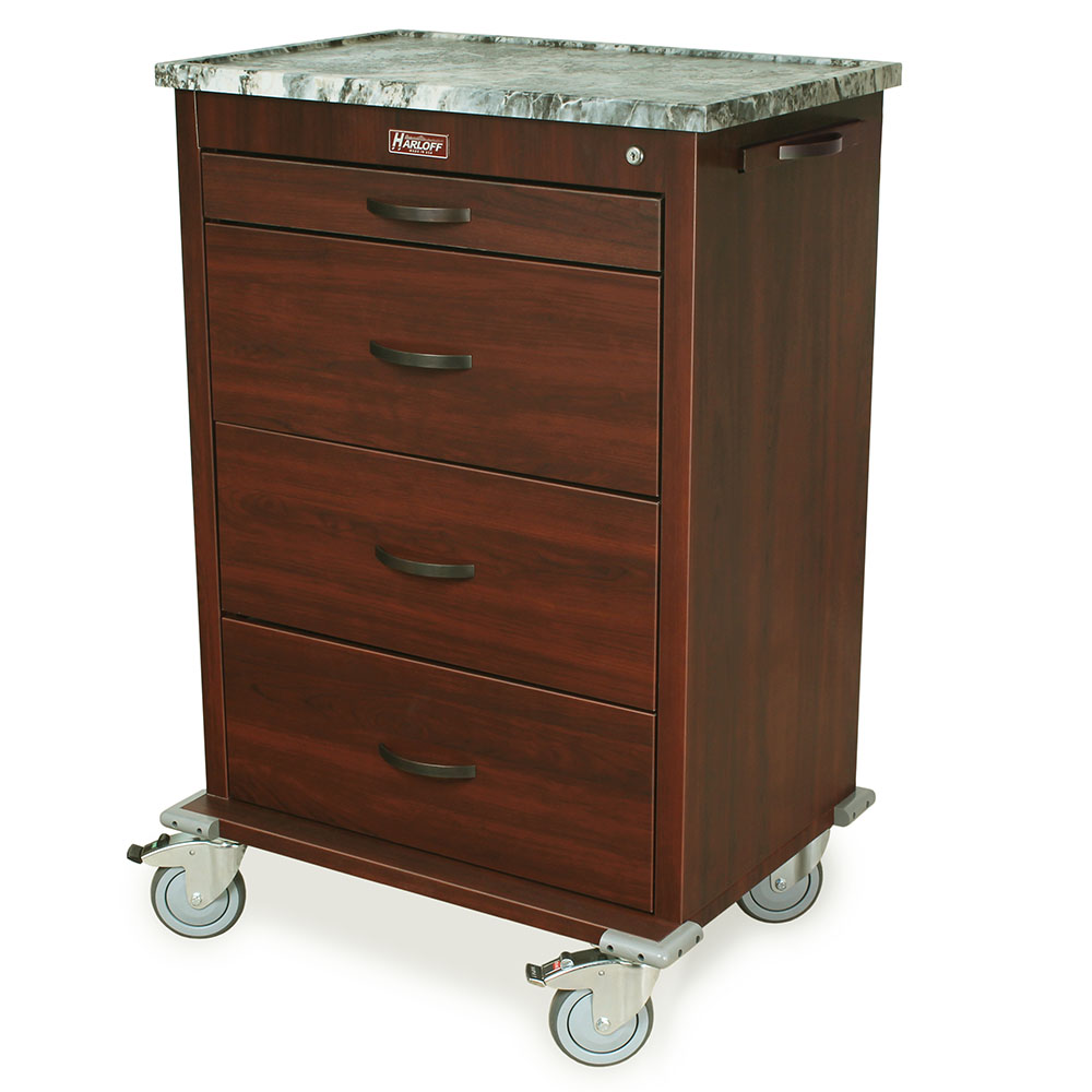 WV6520-CM Wood Grain Finish Medical Cart - Quarter Left