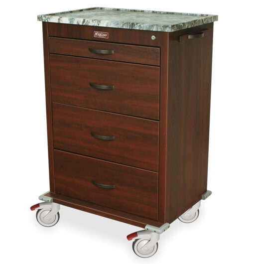 WV6520-CM Wood Grain Finish Medical Cart - Quarter Left