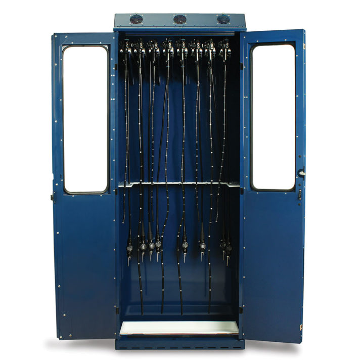 SC8036DRDP SureDry Scope Drying Cabinet - Navy Front Open with Scopes