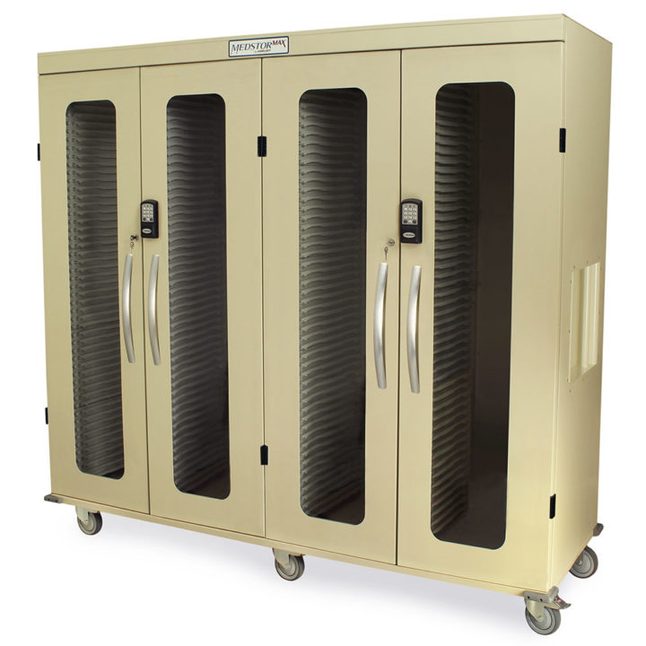 MSPM84-00GEK Medical Storage Cabinets on Wheels - Quarter Left