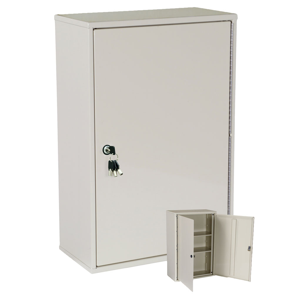Double Door Small Stainless Steel Narcotic Cabinet 15H X 11W X 4D 