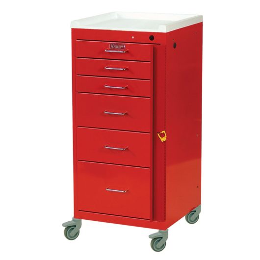 Six Drawer Mini24 Emergency Cart (Tall Cabinet) with 3" Casters