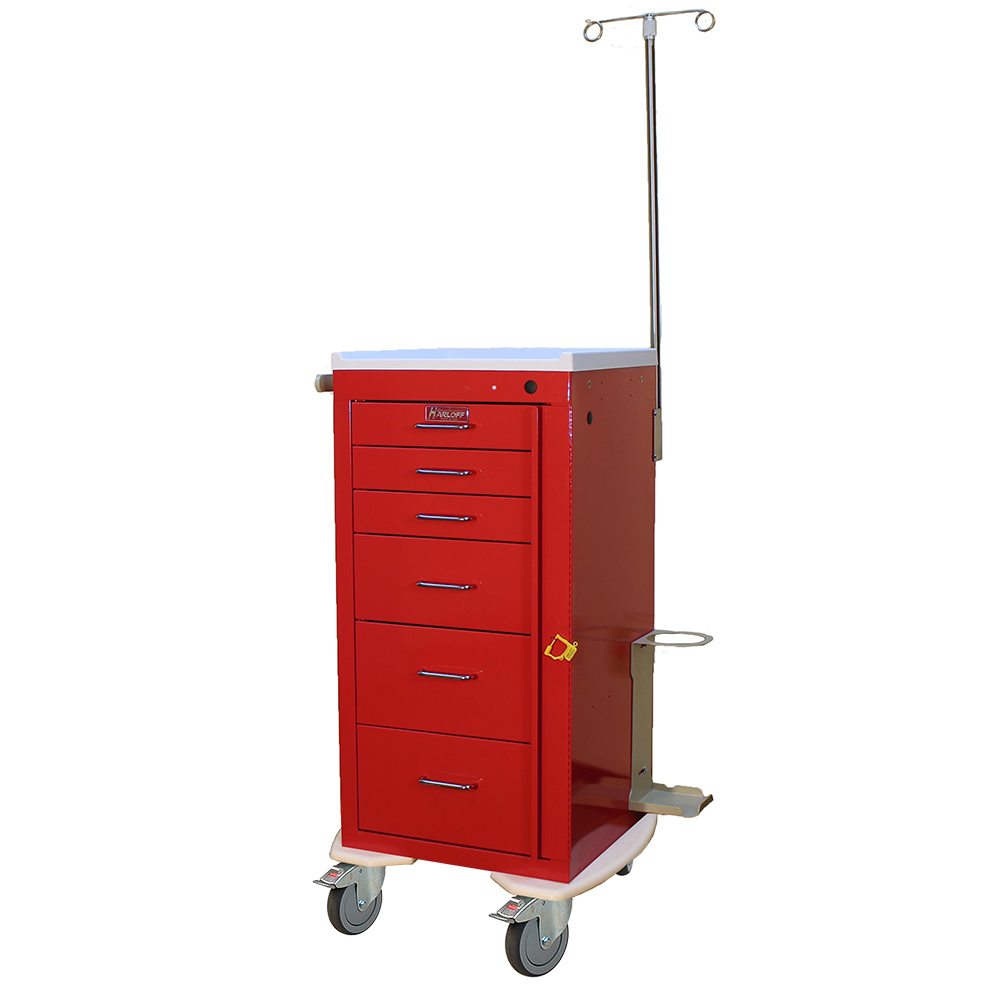 ASeries Narrow Aluminum Crash Cart with MD18EMG Accessories Package
