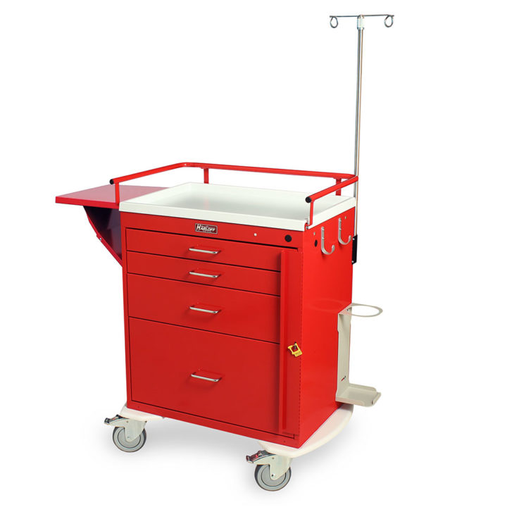 6301 Red Emergency Crash Cart Quarter Left Front