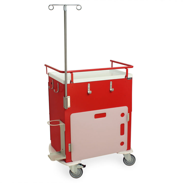6301 Red Emergency Crash Cart Quarter Right Back