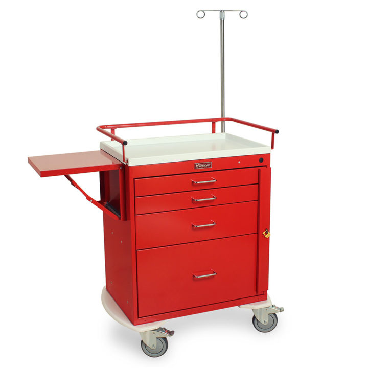 6301 Red Emergency Crash Cart Quarter Right Front