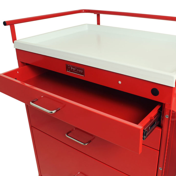 6301 Red Emergency Crash Cart Drawer Closeup
