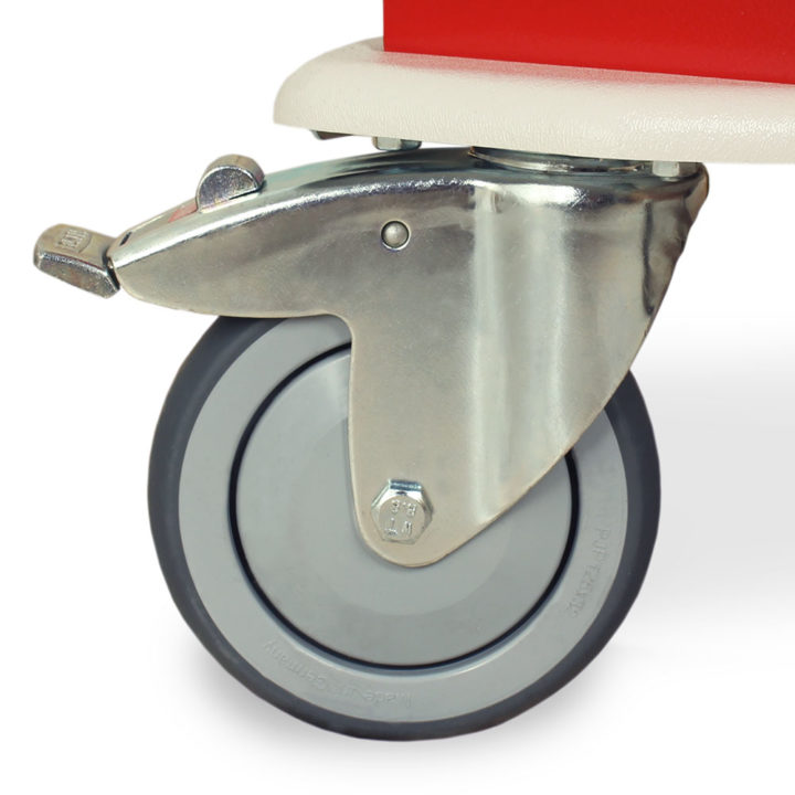 6400 Red Emergency Carts Hospital Caster