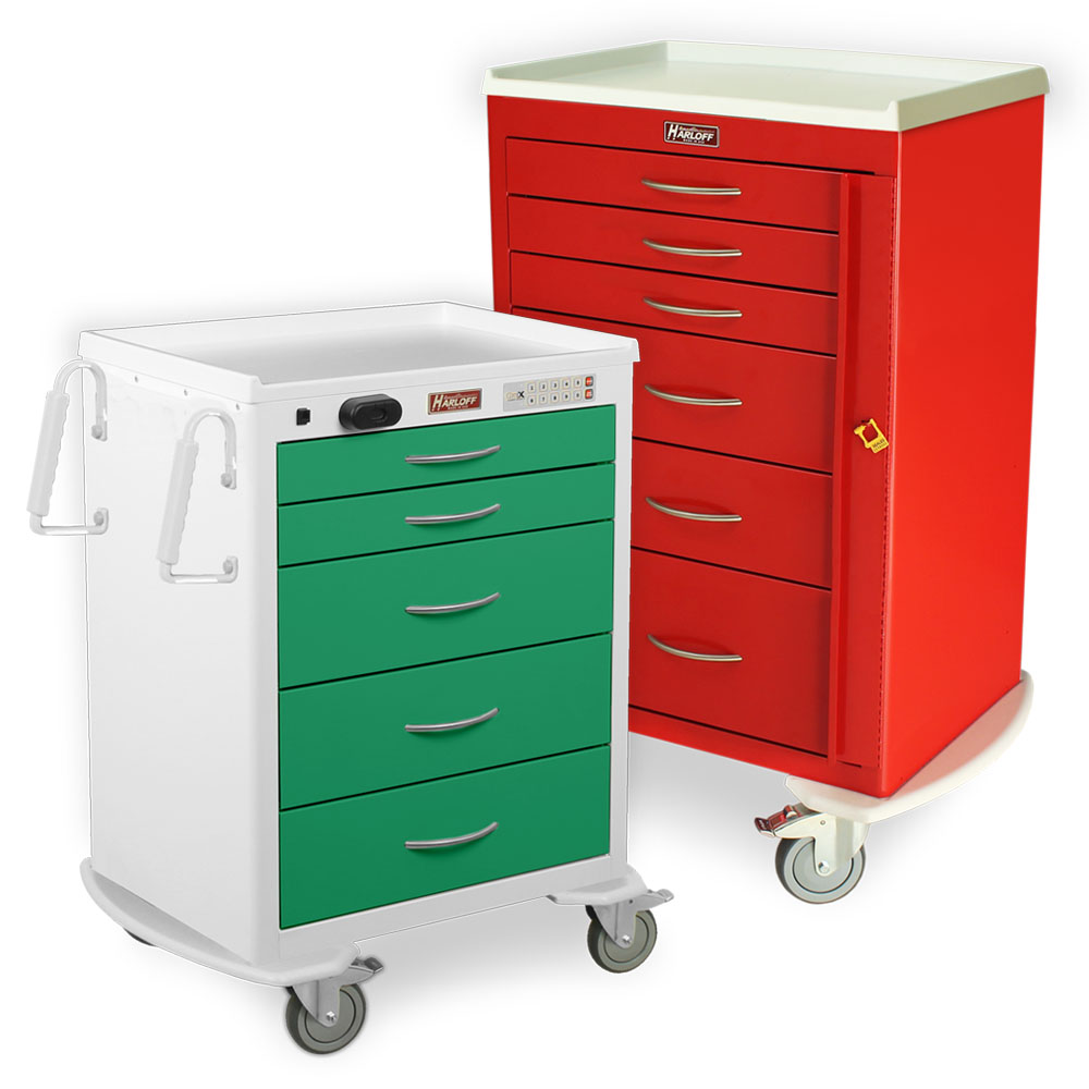 MSeries Medium Width Medical Procedure Carts, MDS24 Harloff