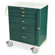 M-Series Standard Width Emergency Crash Cart, Medium Height, Five