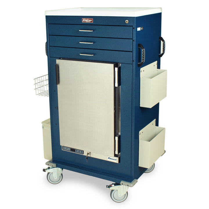 Malignant Hyperthermia Cart with 1.8 Cubic Feet Medical Grade Refrigerator, Three Drawers, Key Lock, MH5300K - Image 2