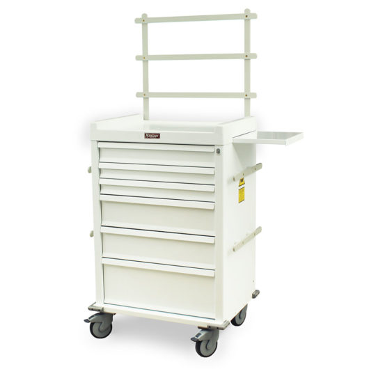 MR6K-MAN MRI Safe Medical Cart with Back Rail