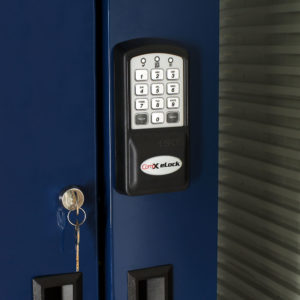 MS8181DR-EKC Navy Medical Grade Storage Cabinet Lock Closeup