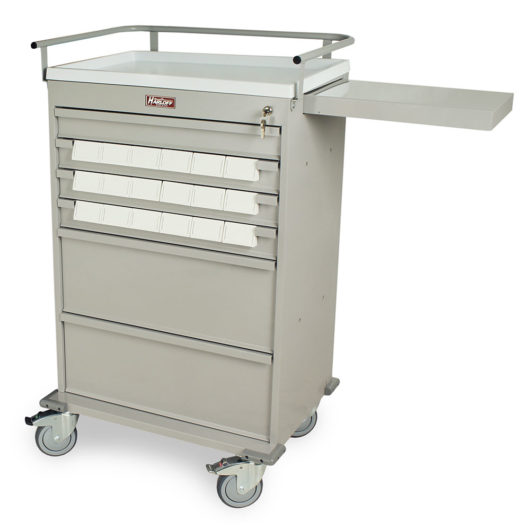 VLT18BIN3 Gray Value Medication Storage Cart Left