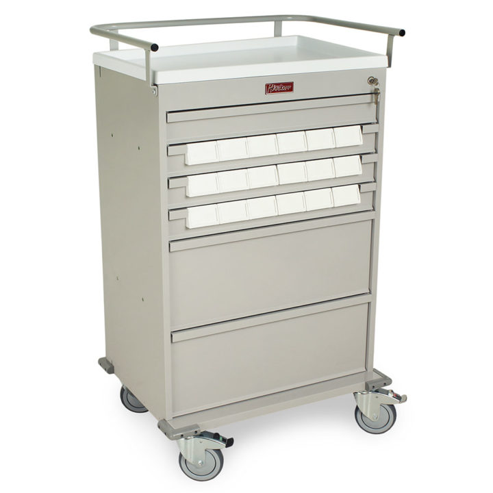 VLT18BIN3 Gray Value Medication Storage Cart Right