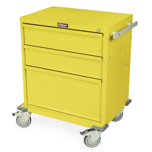 Rapid Response Cart, Three Drawers, Key Lock, RRC334YL