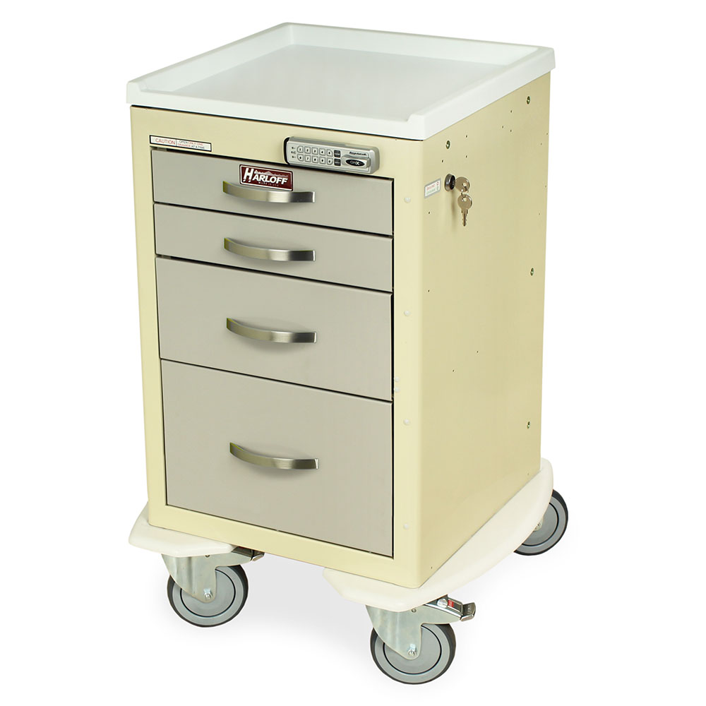 M-Series X-Short Procedure Cart, Mini Width, Four Drawers, E-Lock